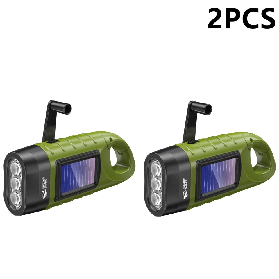 Hand Crank Solar Flashlight | 800LM LED Emergency Lamp