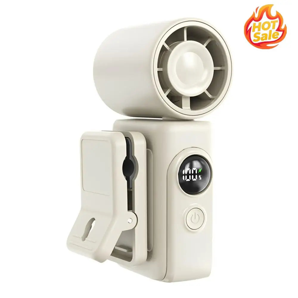 Portable Clip Fan USB-C | LED Display, 2400mAh, 360° Rotate