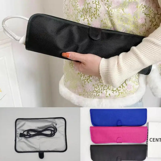 Portable Anti-Heat Mats Heat Resistant Mat Pouch For Hair Straightener Flat Iron Curling Iron Prevent Burns Styling Organizer Peaceful Pleasures Health and Wellness