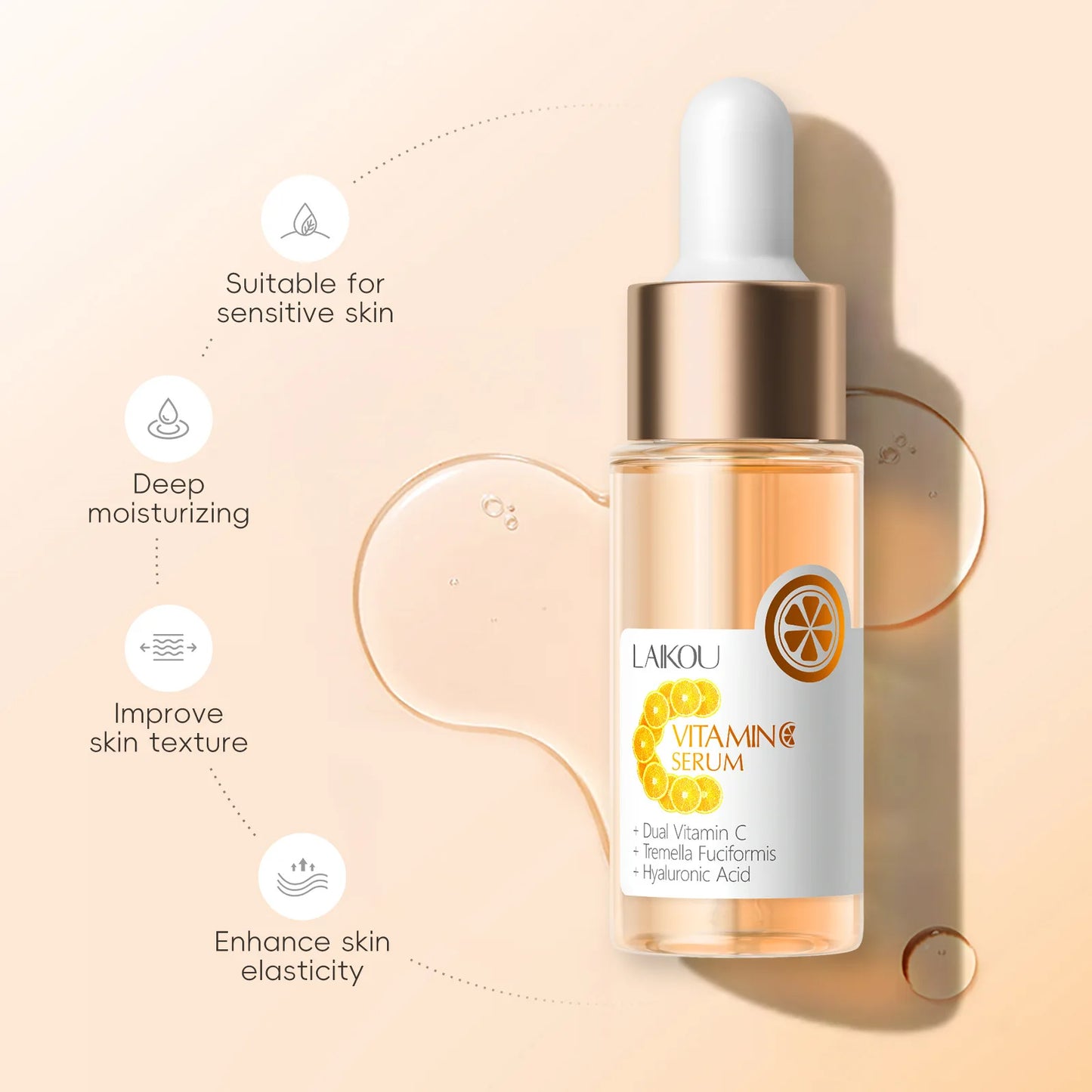 LAIKOU Vitamin C Facial Serum – Hydrating Anti-Aging Essence