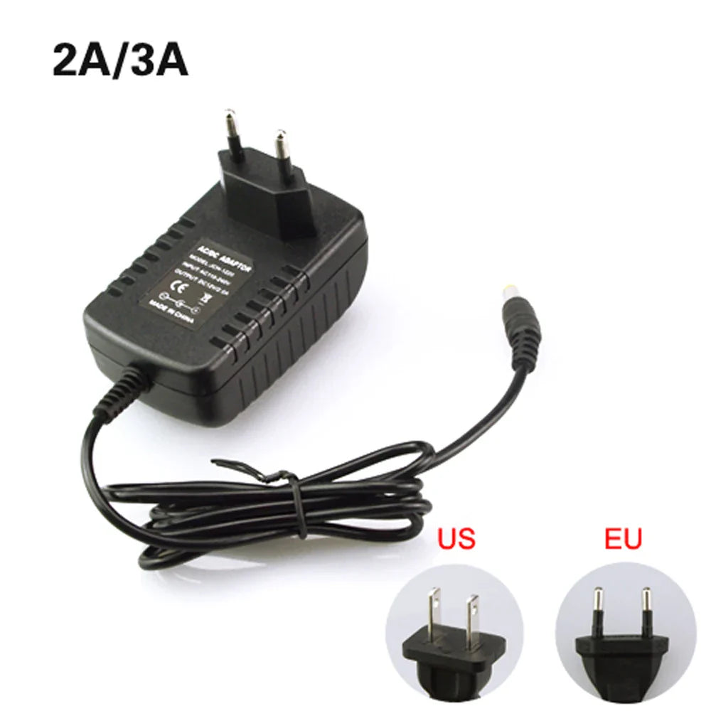 12V DC Power Supply Adapter 1A/2A/3A – LED Strips & Routers