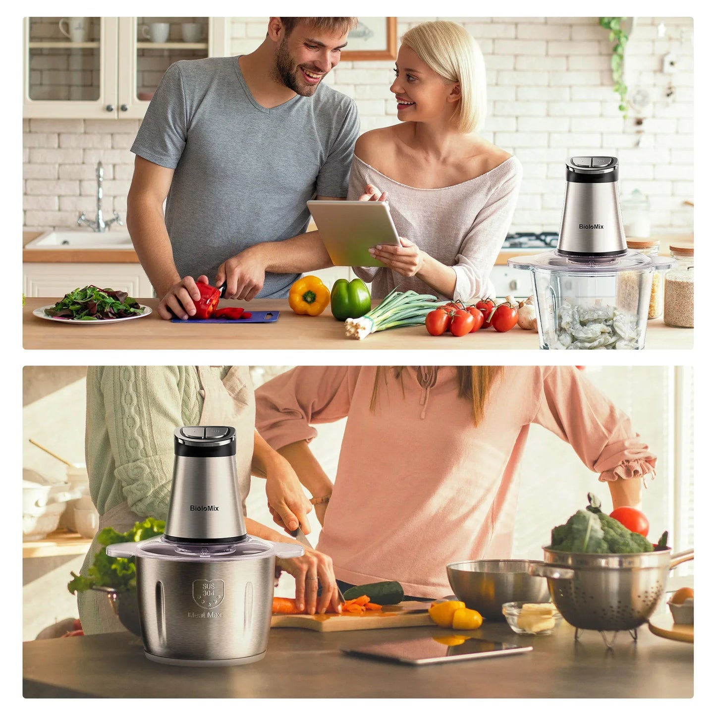BioloMix Mini Electric Food Chopper 300W – Dual Bowl Food Chopper Peaceful Pleasures Health and Wellness