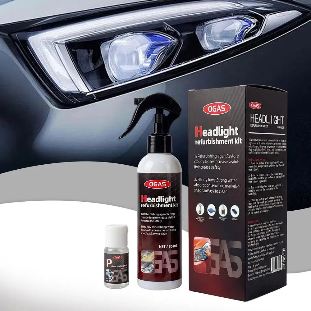 Car Headlight Restoration Kit Headlight Refurbishment Agent Car lights Polisher Kit for Yellowing Haze Removal ImproveVisibility Peaceful Pleasures Health and Wellness