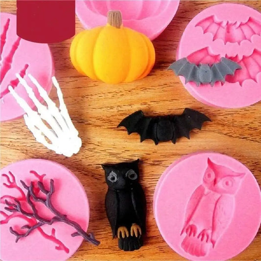 Halloween Silicone Bakeware Mold Pumpkin Owl Bat Spider Shape Peaceful Pleasures Health and Wellness