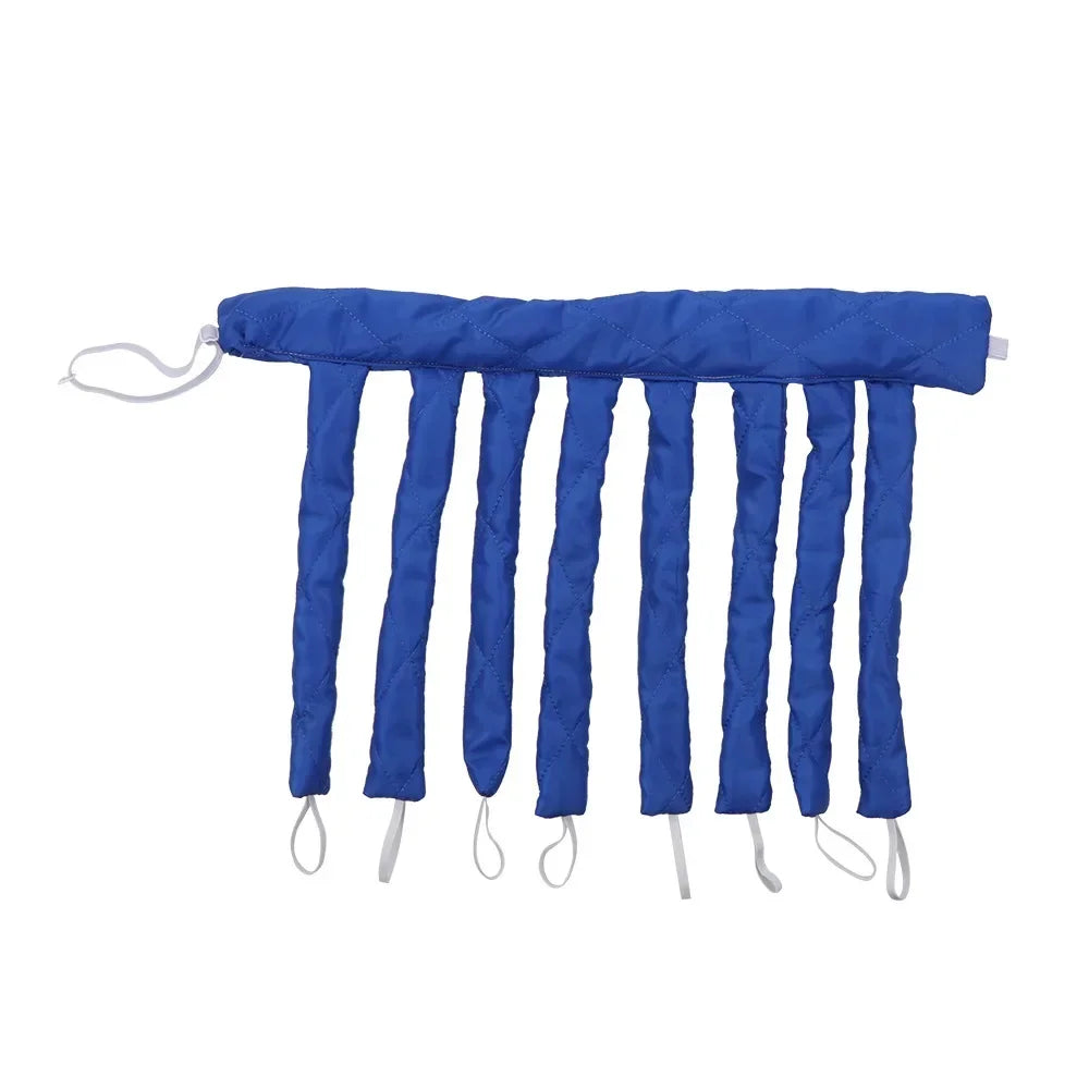 Heatless Sleeping Hair Curlers No Heat Curling Iron Rod Headband Curls Silk Ribbon Hair Rollers Soft Bar Wave Hair Styling Tool Peaceful Pleasures Health and Wellness Dark Blue