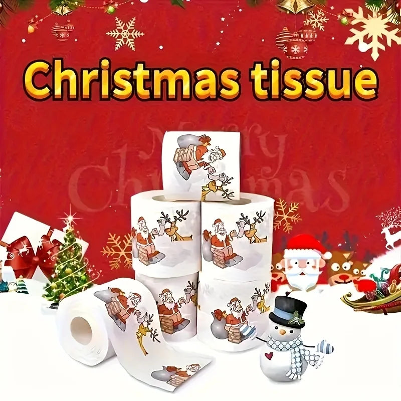 1Roll Christmas-themed Toilet Paper Santa Claus Festive Design