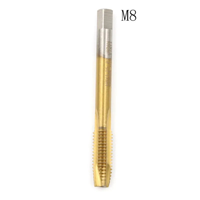 HSS Metric Thread Tap Set M2–M8 Straight Flute Screw Plug Tap Thread Tap Peaceful Pleasures Health and Wellness M8