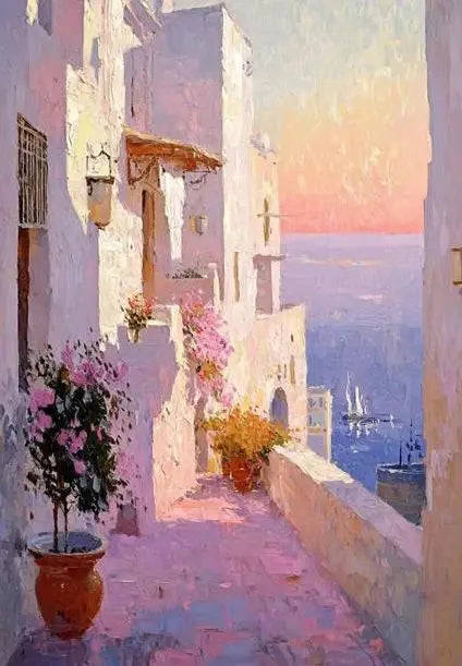 Landscape Art Posters Canvas Printing, Colorful Fashion Trend Wall Art for Rural Villas & Home Decor, Natural Aesthetic Canvas Peaceful Pleasures Health and Wellness