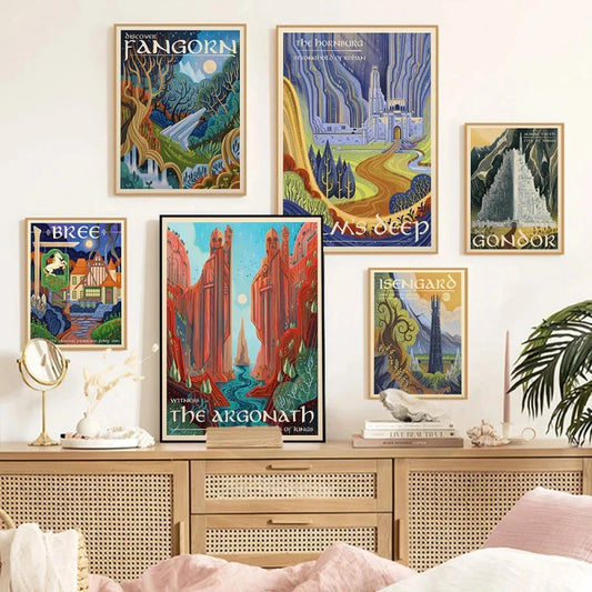 Lord of the Rings Mordor Castle Vintage Canvas Wall Art Print Canvas Wall Art Peaceful Pleasures Health and Wellness