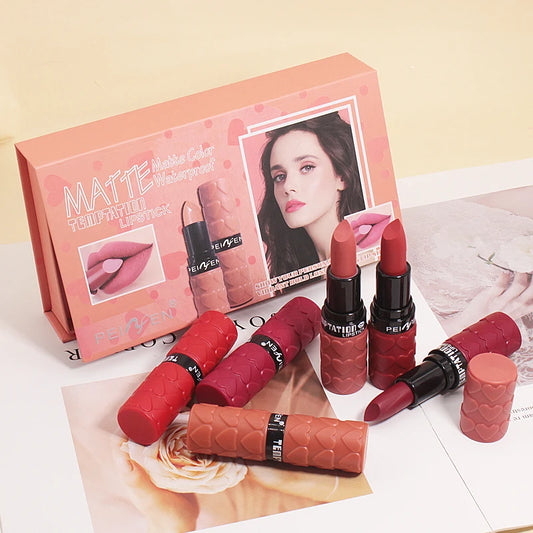 Matte Lipstick Set 6 Colors for Smooth Lips Peaceful Pleasures Health and Wellness Option 1