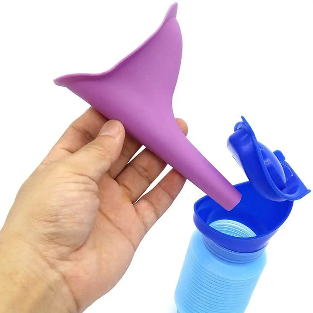 1set Urinal Car Urinal Bucket Outdoor Standing Urine Emergency Travel Portable Reusable Shrinkable Camping Toilet Urine Leak Peaceful Pleasures Health and Wellness