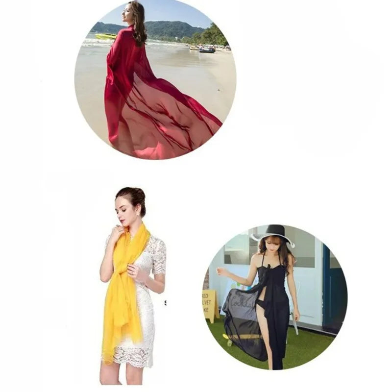 Women's Chiffon Shawl Wrap – Lightweight Summer Sunscreen Scarf