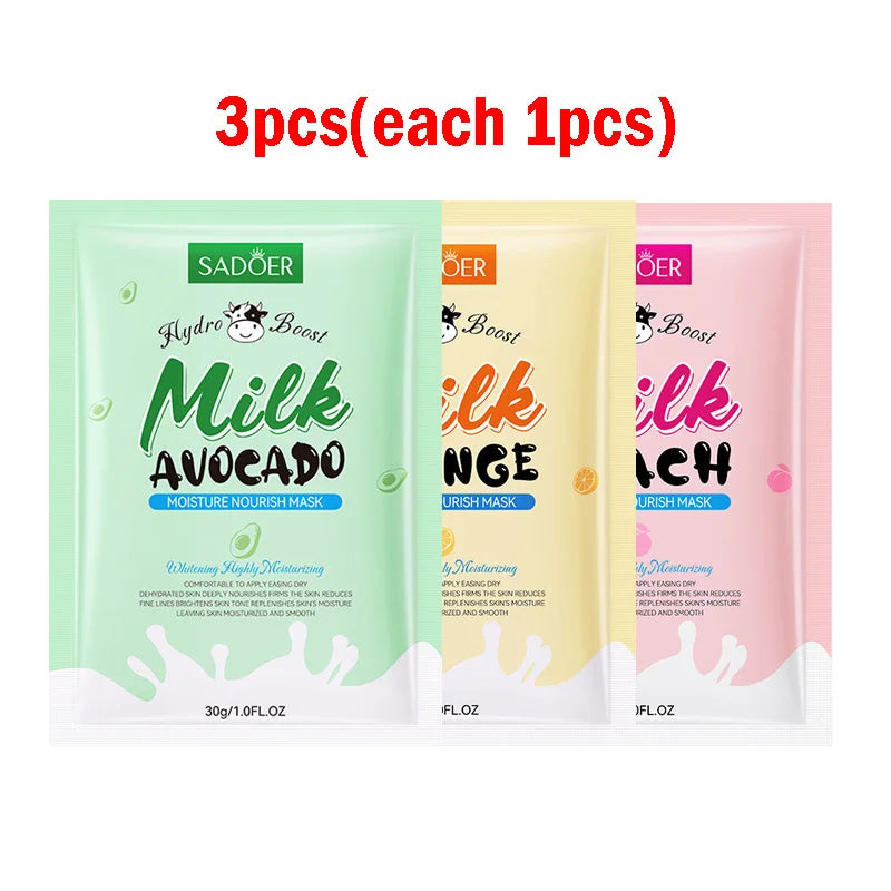 SADOER Vitamin C Avocado Face Sheet Masks – Moisturizing & Brightening