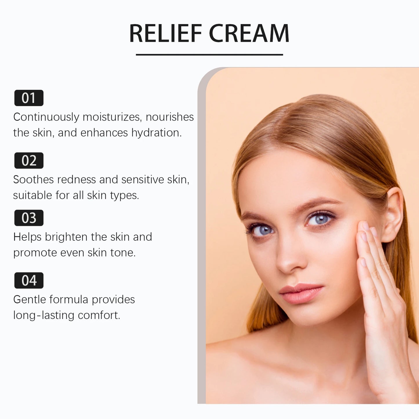 345 Relief Face Cream | Hyaluronic Acid, Aloe & Vitamin E 50g