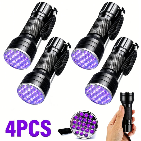 UV Blacklight Flashlight 9/12/21 LED – Pet Stain & Urine Torch UV Blacklight Flashlight Oasis Select 21LED 4PCS