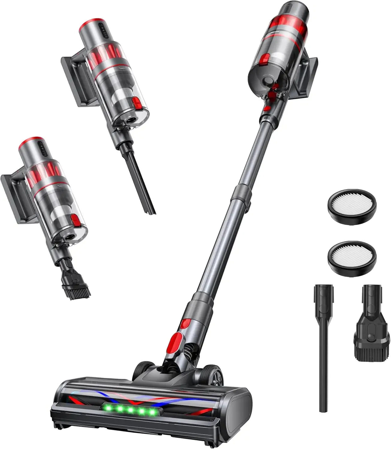 600W Cordless Stick Vacuum, 50KPa Suction, 60 Min Runtime, Lightweight for Home Pet Hair Carpet Hard Floor Peaceful Pleasures Health and Wellness United States