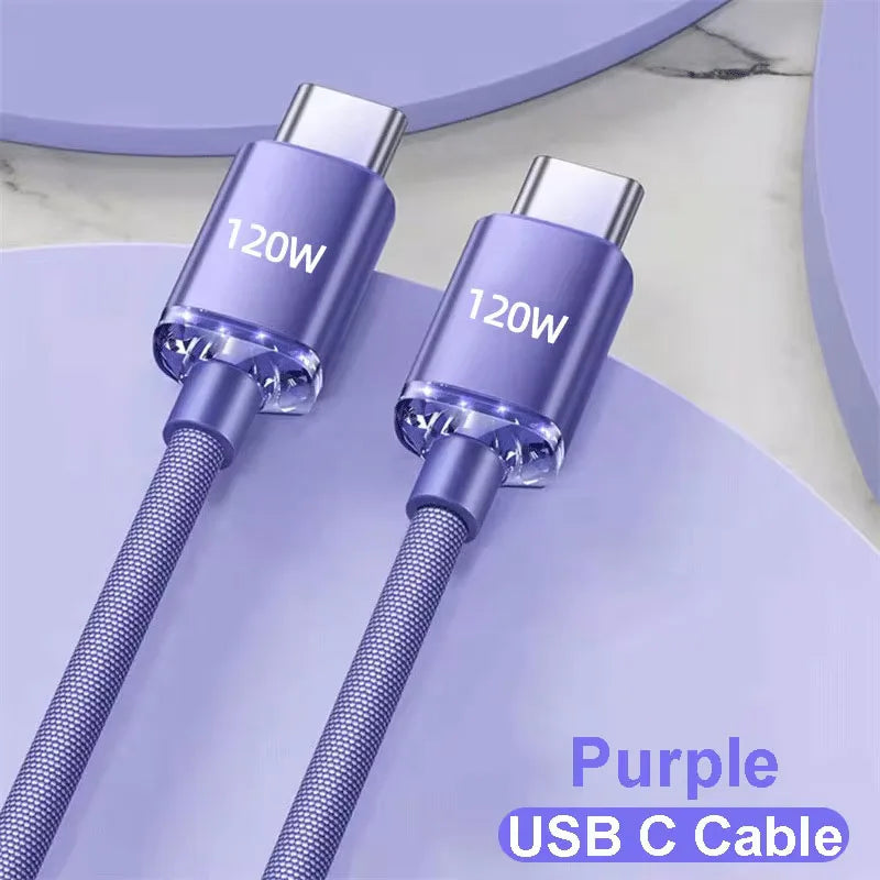 120W USB-C to USB-C Fast Charging Cable 6A – Samsung iPhone