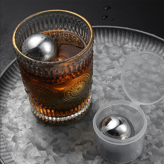38mm Stainless Steel Reusable Ice Balls – No-Dilution Drink Chillers Reusable Ice Balls Oasis Select