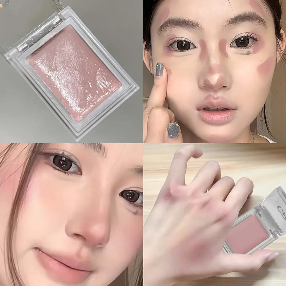 Monochrome Cream Blush Palette – Matte Peach & Pink Contour
