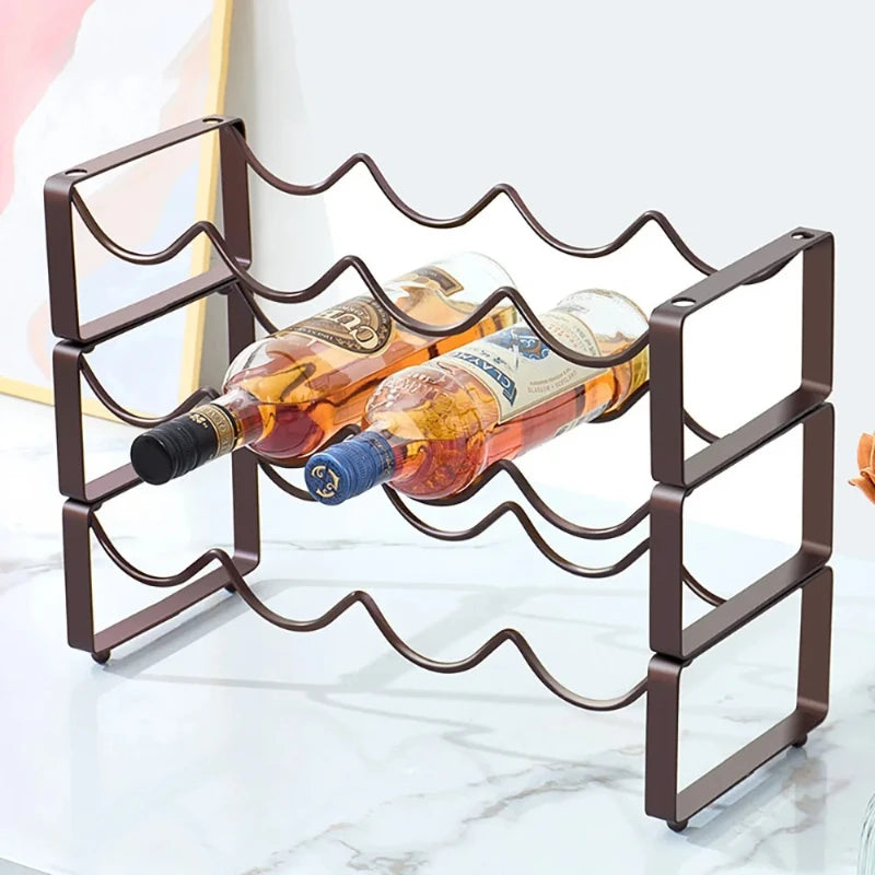 Wrought Iron Stackable Wine Rack Cute Countertop Free Standing Glasses Bottle Display Cabinet Rack Shelf For Home Kitchen Itemes Peaceful Pleasures Health and Wellness