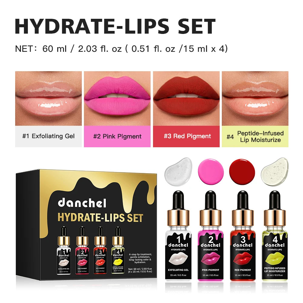 Semi Permanent BB Lip Gloss Korea Glow Lips Ampoule Serum Starter Set Tinted Pigment Long Lasting Hydrating Lip Makeup Peaceful Pleasures Health and Wellness 1set