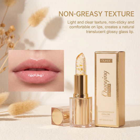 Gold Foil Color Changing Lip Balm | Vitamin E Gloss – 3.5g Color Changing Lip Balm Peaceful Pleasures Health and Wellness