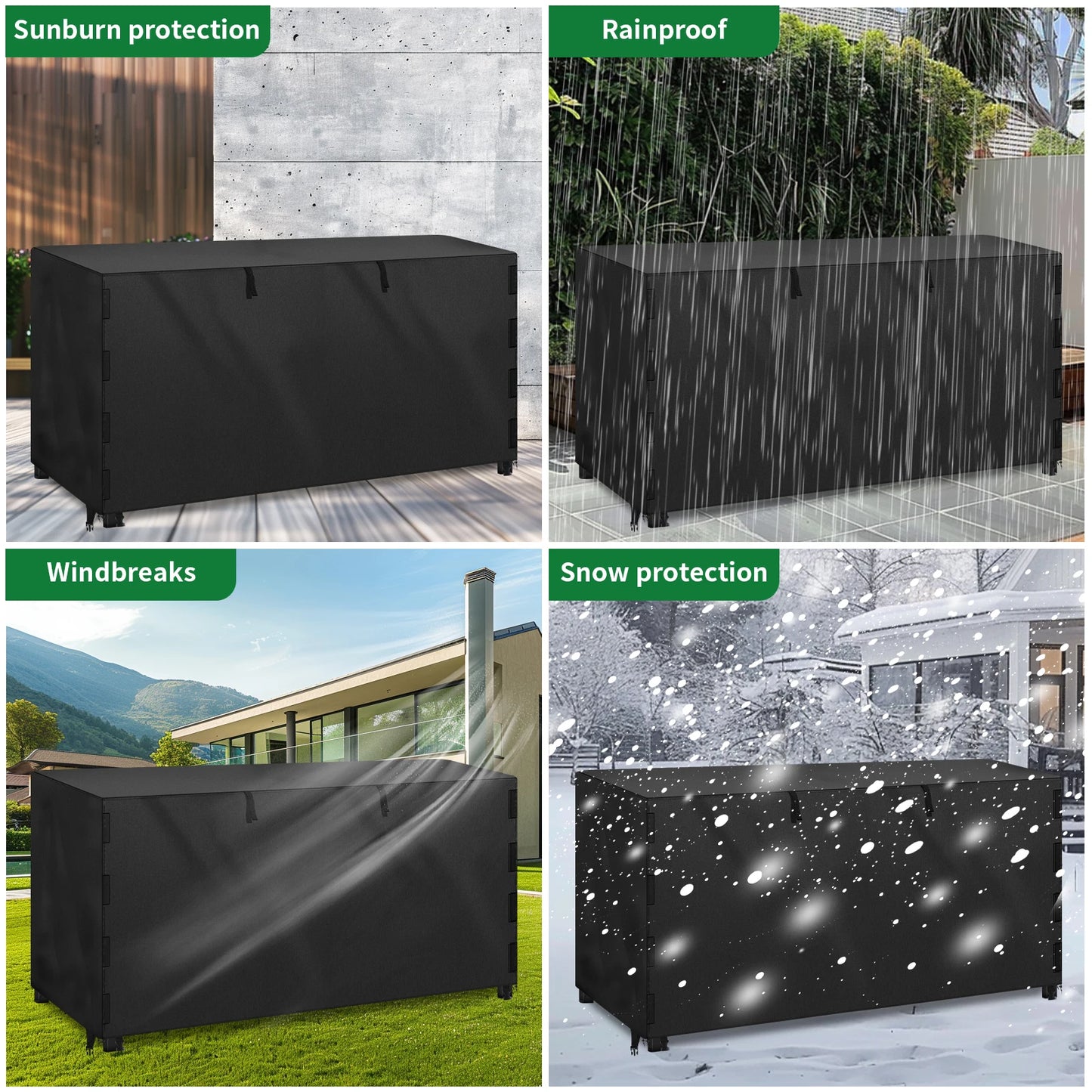 Log Rack Cover Outdoor Waterproof Wind/Snow proof Firewood Covers Log Storage Covering for Patio Garden Backyard Oxford Fabric Peaceful Pleasures Health and Wellness