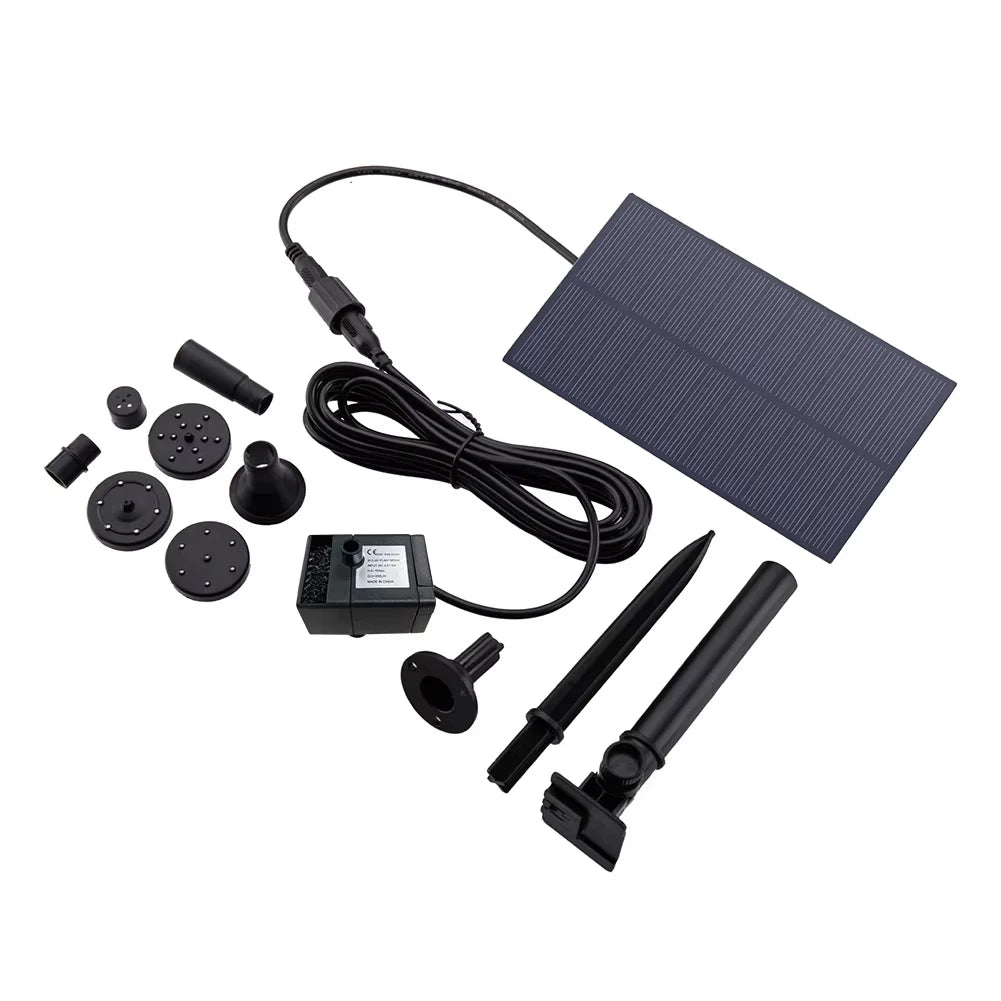 Solar Fountain Pump 5W 5V /7W 1.5V With Stake Solar Power Panel Energy Saving Watering System Kit Garden Decoration Peaceful Pleasures Health and Wellness