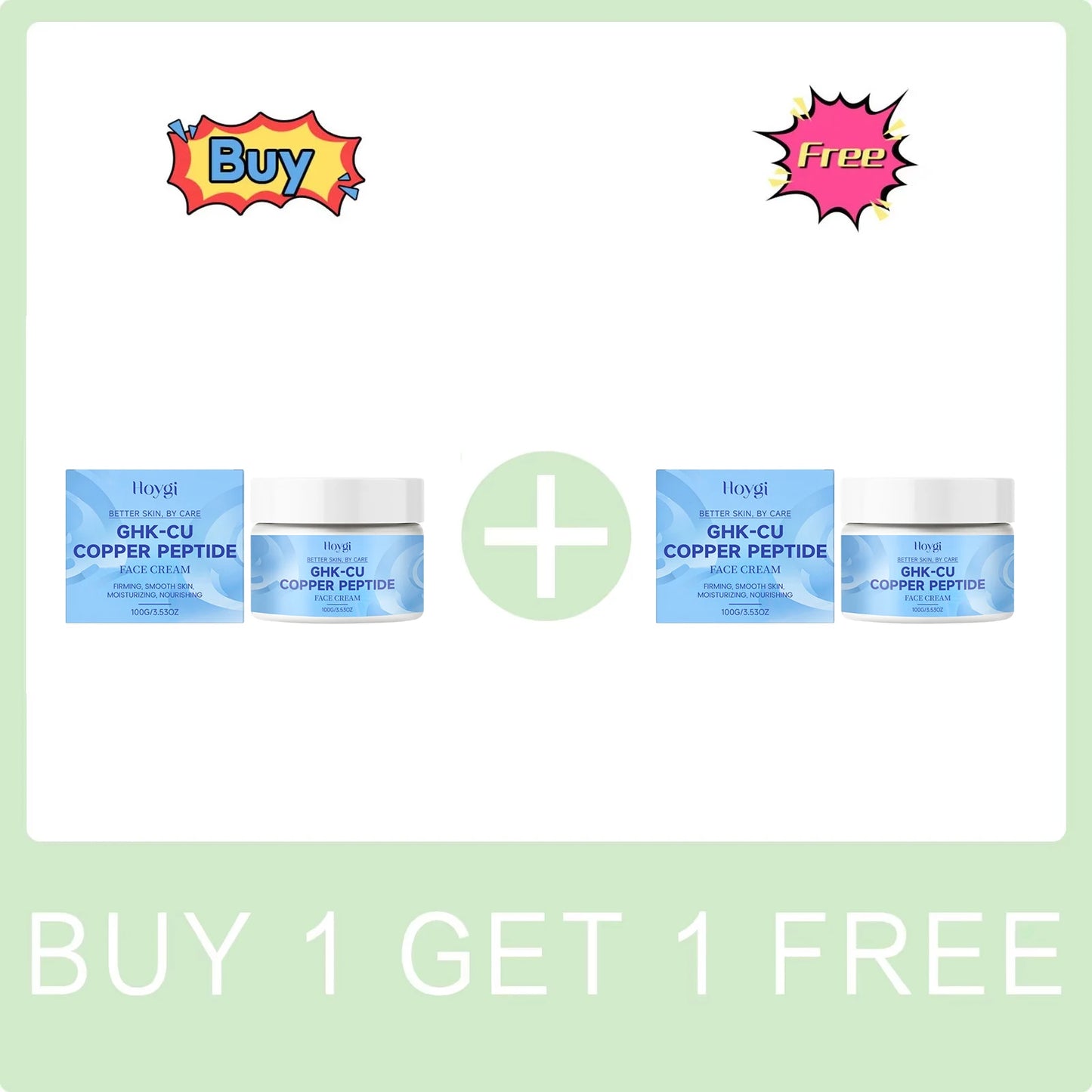 Copper Peptide Face Cream Firming Lifting Ghk-Cu Face Care Cream for Fine Lines Tightening Skin Enhance Elasticity Nourish Skin Peaceful Pleasures Health and Wellness Buy 1 Get 1 Free