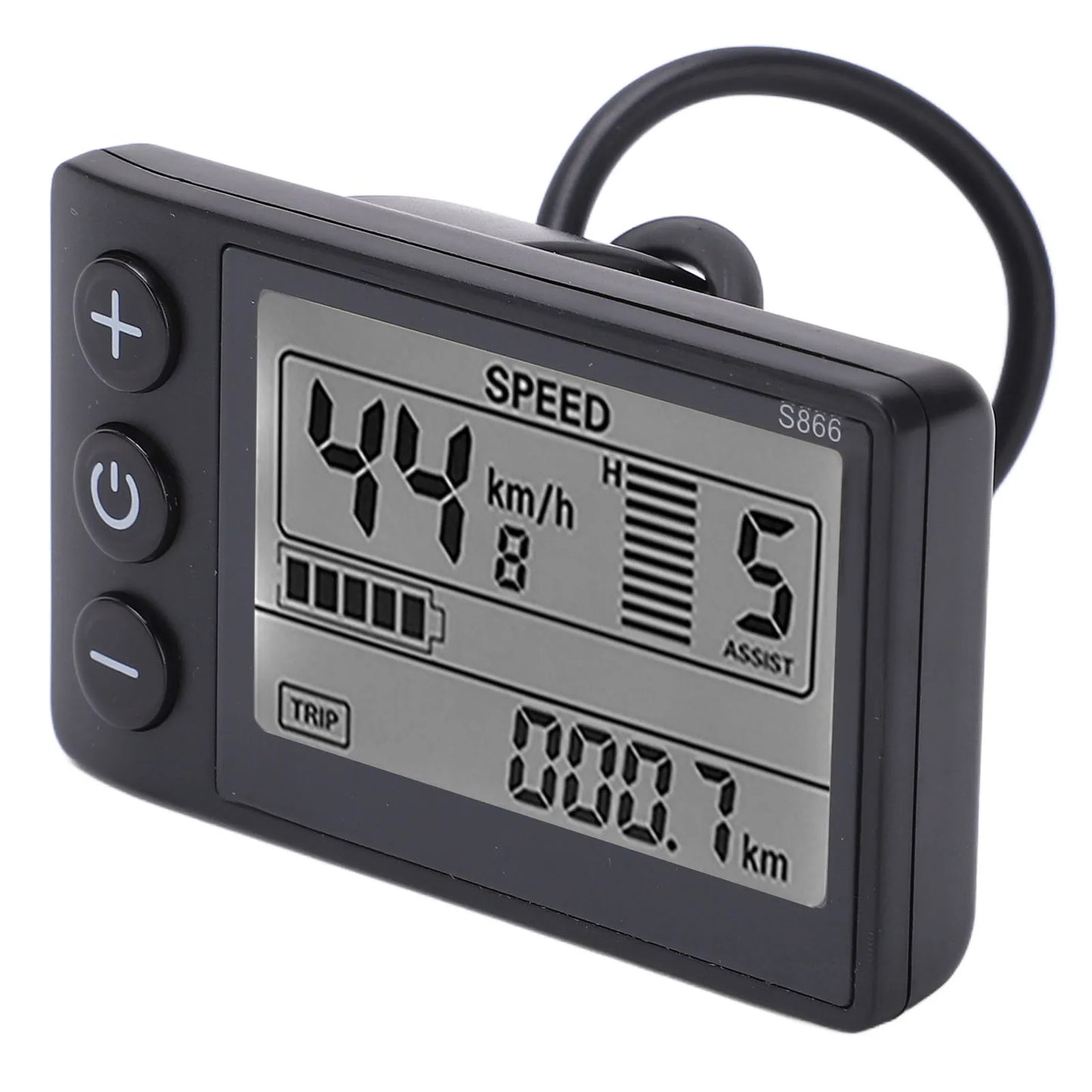 Electric Bike LCD Display Meter Lightweight Electric Bike LCD Display Large Screen ABS 24V 36V 48V for 22.2mm/0.9in Handlebar Peaceful Pleasures Health and Wellness