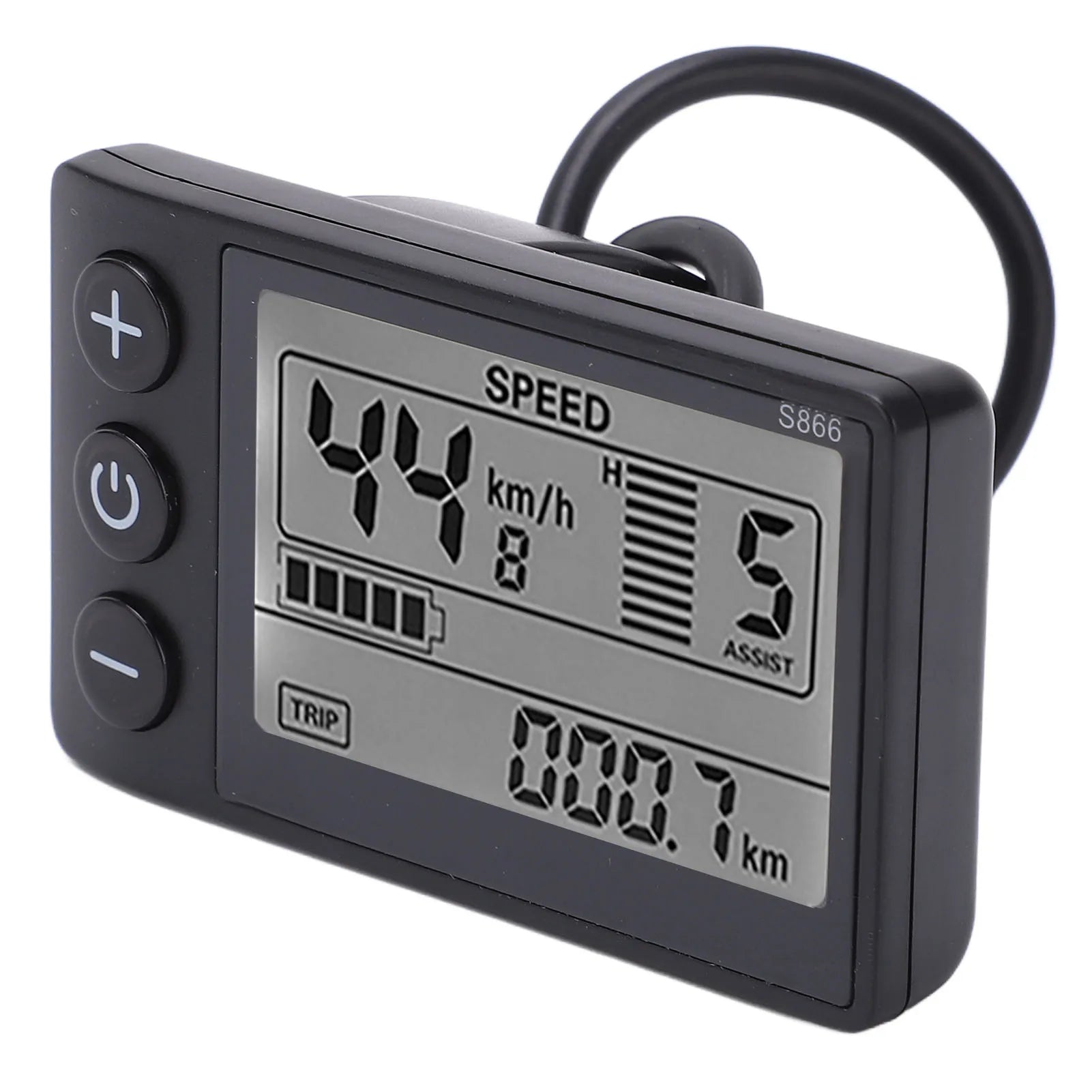 Electric Bike LCD Display Meter Lightweight Electric Bike LCD Display Large Screen ABS 24V 36V 48V for 22.2mm/0.9in Handlebar Peaceful Pleasures Health and Wellness