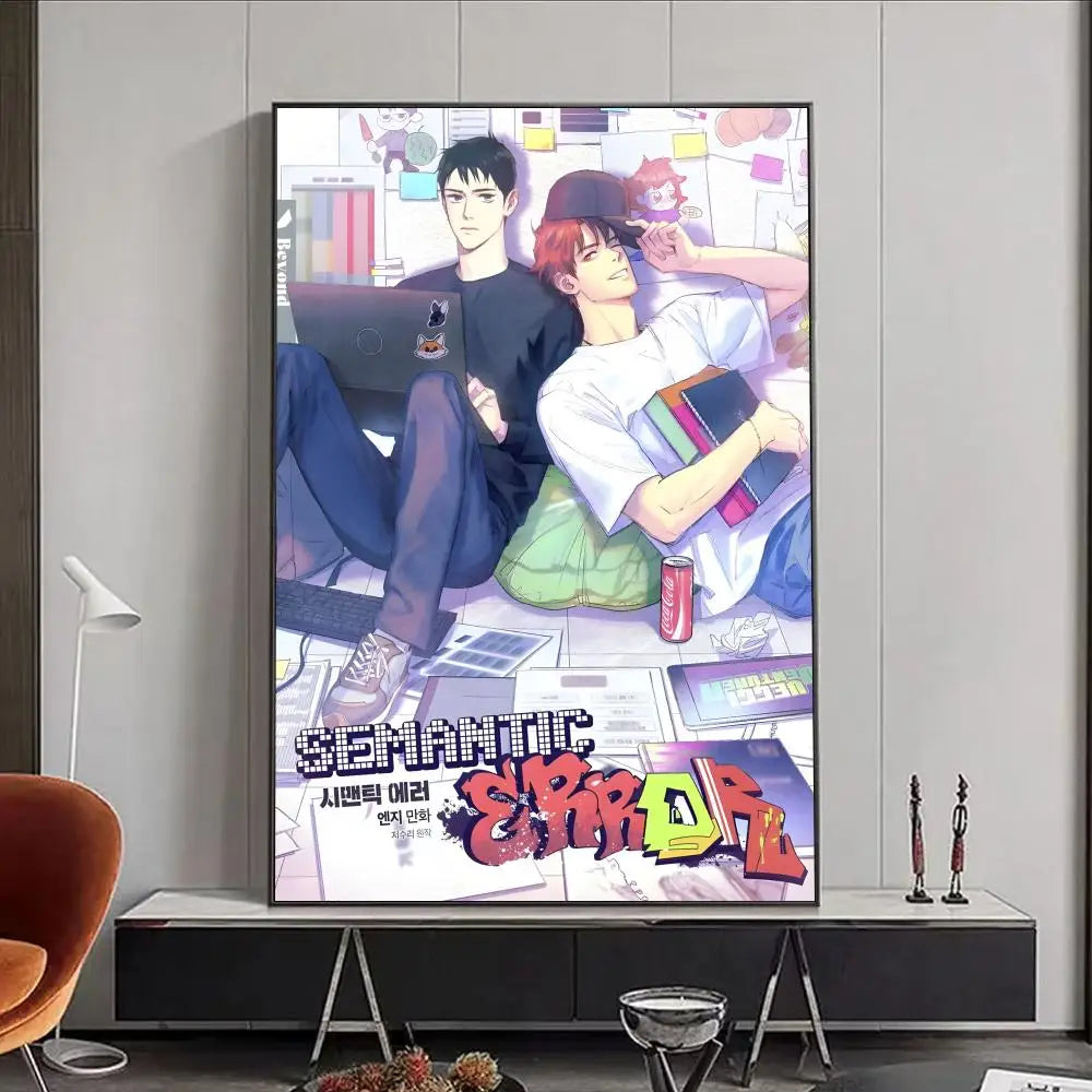 Semantic Error Jaeyoung & Sangwoo HD Waterproof Anime Poster Anime Wall Poster Peaceful Pleasures Health and Wellness Black2 50X70cmNoframe