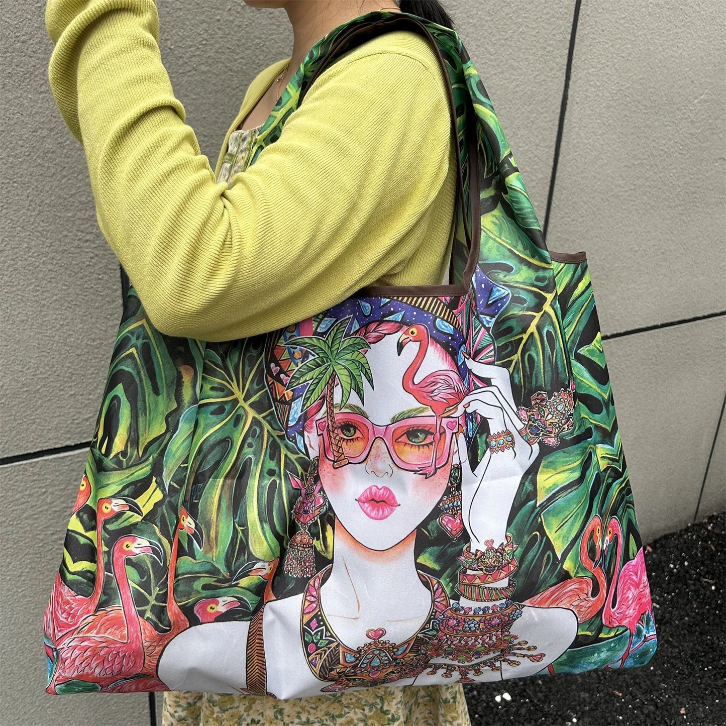 Large Foldable Reusable Nylon Shopping Bag – Travel Tote