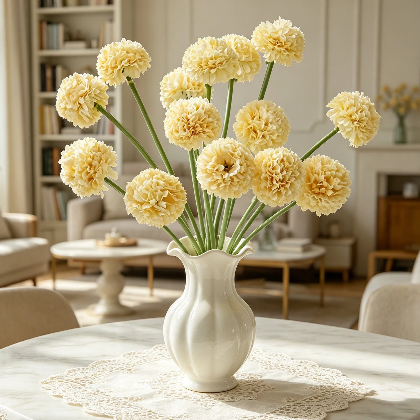 Silk Mini Ball Chrysanthemum Artificial Flowers | Wedding Decor