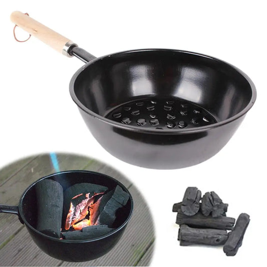 Portable Outdoor Stove Charcoal Pot Outdoor Camping Charcoal Fire Starter BBQ Mini Grill Rack For Backyard Picnic Coal Starter Peaceful Pleasures Health and Wellness