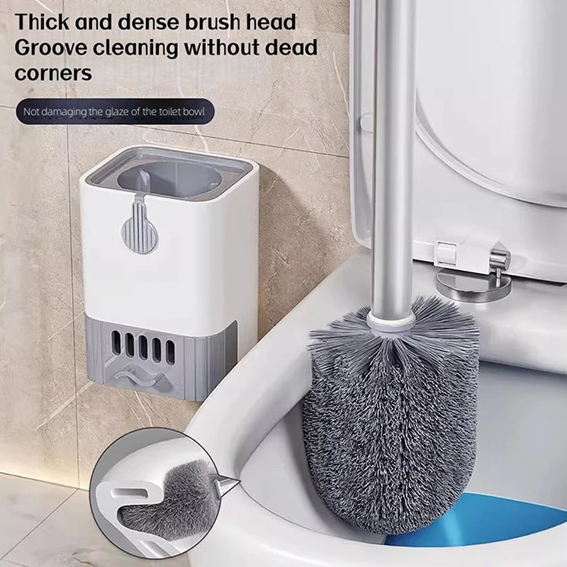 HELTC Toilet Brush & Holder Set | Multi-Functional Bathroom