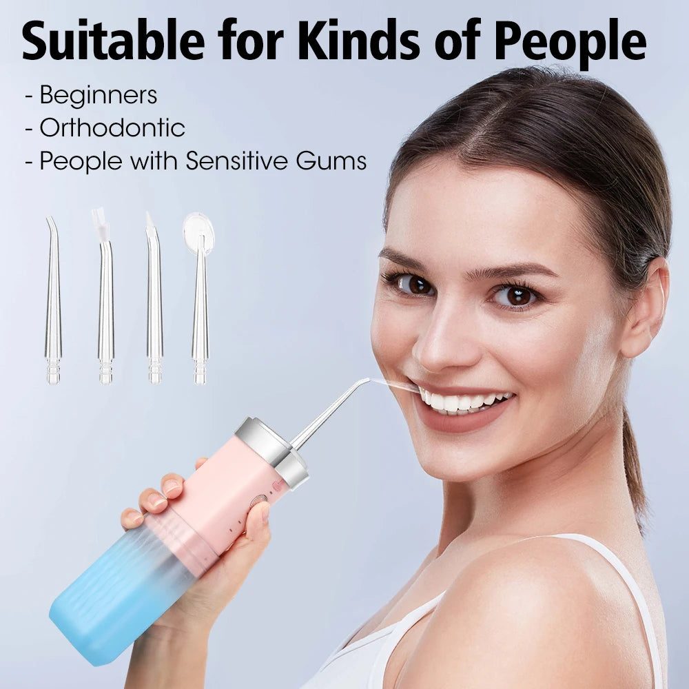 Electric Portable Oral Irrigator Cordless Water Flosser Teeth Pick for Home Travel Teeth Whitening Oral Care 1500rpm Water Jet Peaceful Pleasures Health and Wellness