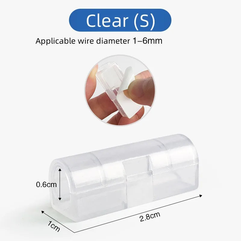 Adhesive Cable Organizer Clips – 20 Pcs Wire Cord Holder