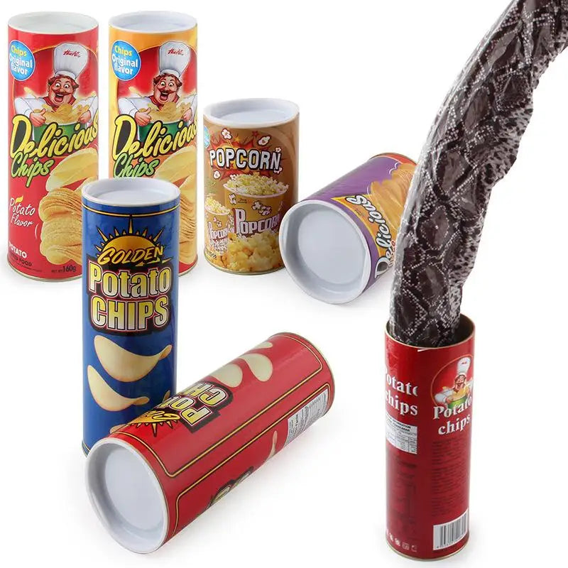 Spring Snake Prank Can Toy – Fake Potato Chip Can Joke for Kids & Parties Peaceful Pleasures Health and Wellness