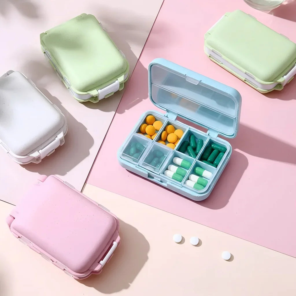 8 Grids Weekly Pill Box Medicine Organizer Tablet Storage Box Travel Pill Case Drug Dispenser Container Health Care Portable Peaceful Pleasures Health and Wellness