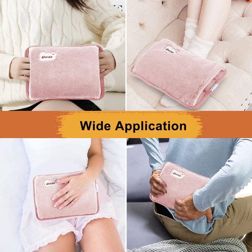 Electric Hand Warmer Portable Heated Gloves USB Warming Plush Hot Water Bottle Heating Water Bags Warm Hand Pocket for Winter Peaceful Pleasures Health and Wellness