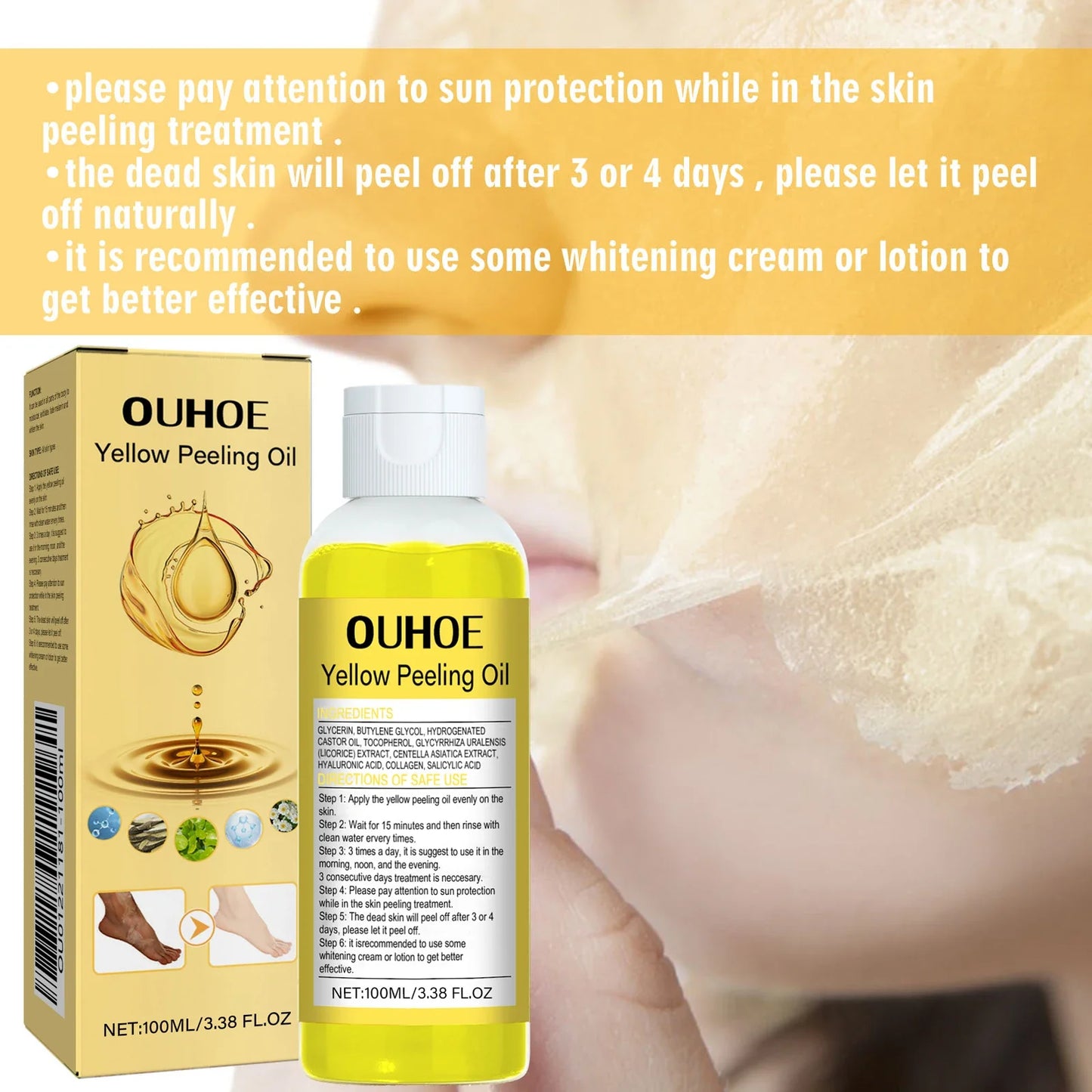 100ml Body Peeling Oil – Exfoliate, Moisturize & Brighten Skin