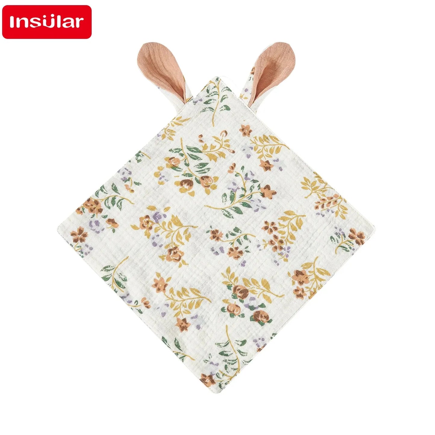 Baby Muslin Washcloths Cartoon Print Burp Cloths & Bibs 0–12M