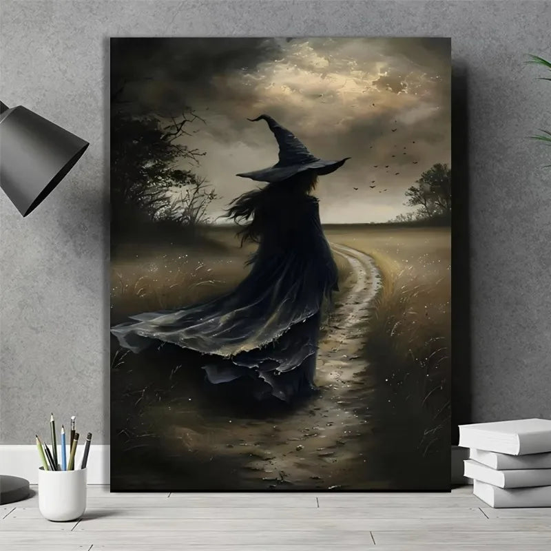 Victorian Witch Canvas Art Print | Gothic Halloween Wall Decor Canvas Art Print Peaceful Pleasures Health and Wellness