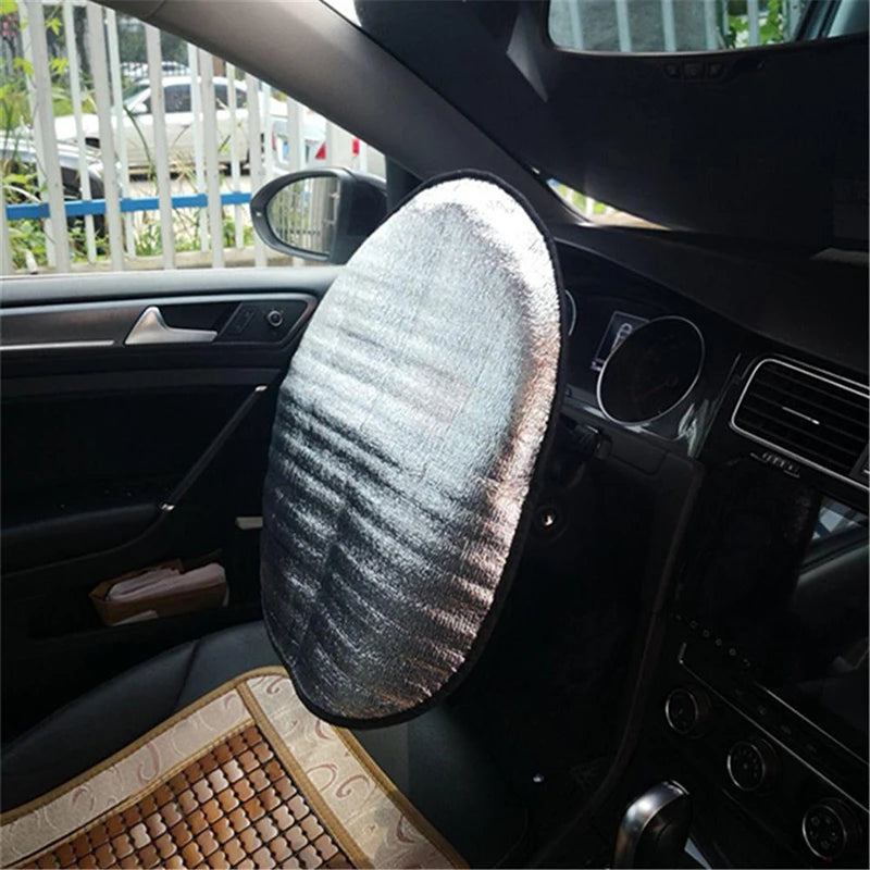 Thicken Car Steering Wheel Cover Sun Shade Cover Sunshade Aluminum Foil Anti Accessories Automotive Interior Products Peaceful Pleasures Health and Wellness