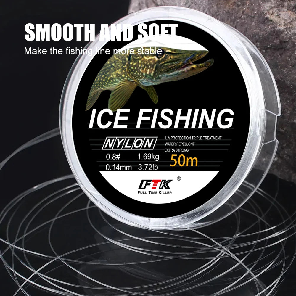 NGB 50M Ice Fishing Line Super Strong Monofilament Nylon Winter Bream Saltwater Fishing-Line Japan Low Memory Carp Line Peaceful Pleasures Health and Wellness 2pcs 1.2-0.18mm-5.0lb