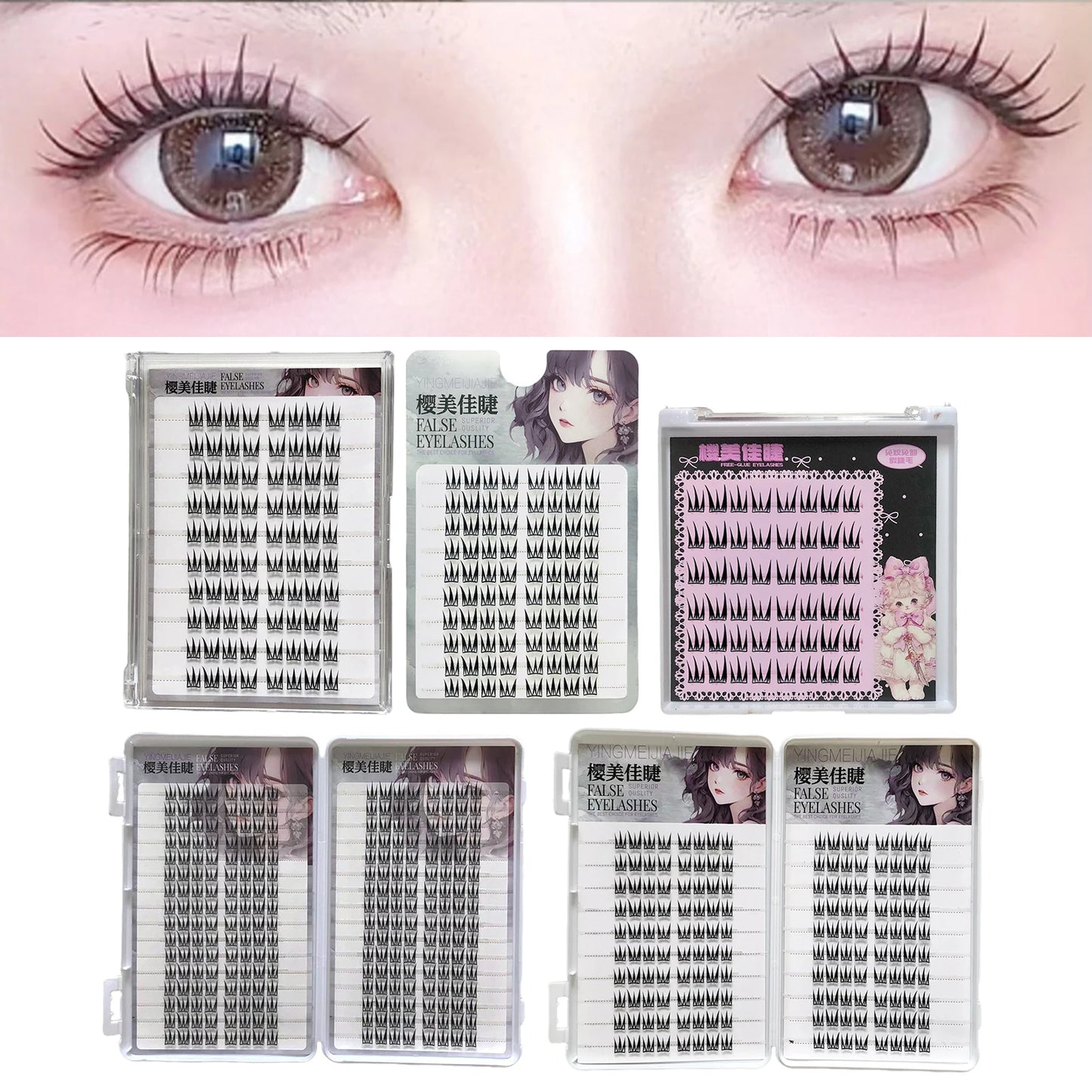 Large Capacity False Eyelashes V-shaped Cross Design Fluffy Natural Curly Lashes Extension For Daily Wear Perfect Eye Makeup Peaceful Pleasures Health and Wellness