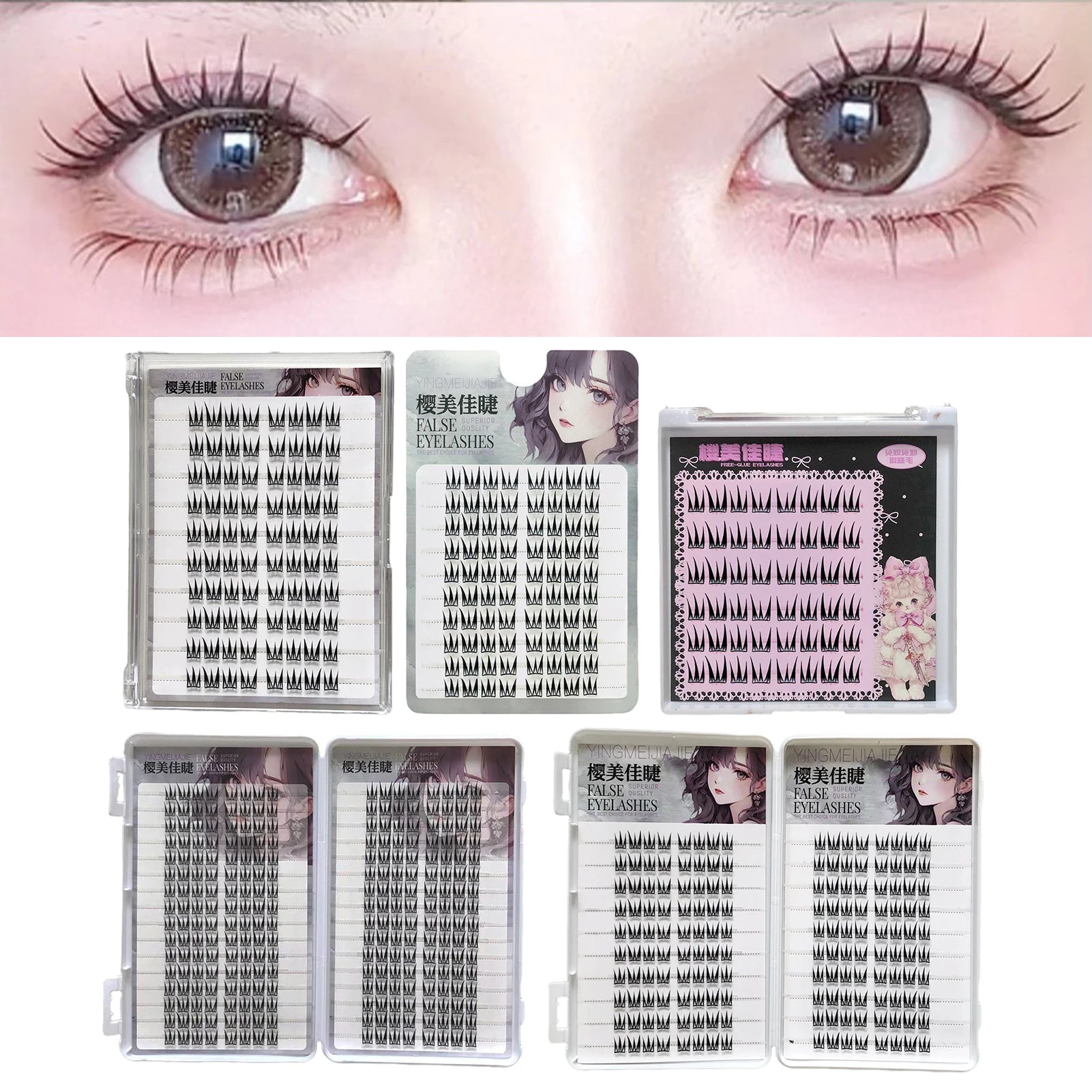 Large Capacity False Eyelashes V-shaped Cross Design Fluffy Natural Curly Lashes Extension For Daily Wear Perfect Eye Makeup Peaceful Pleasures Health and Wellness