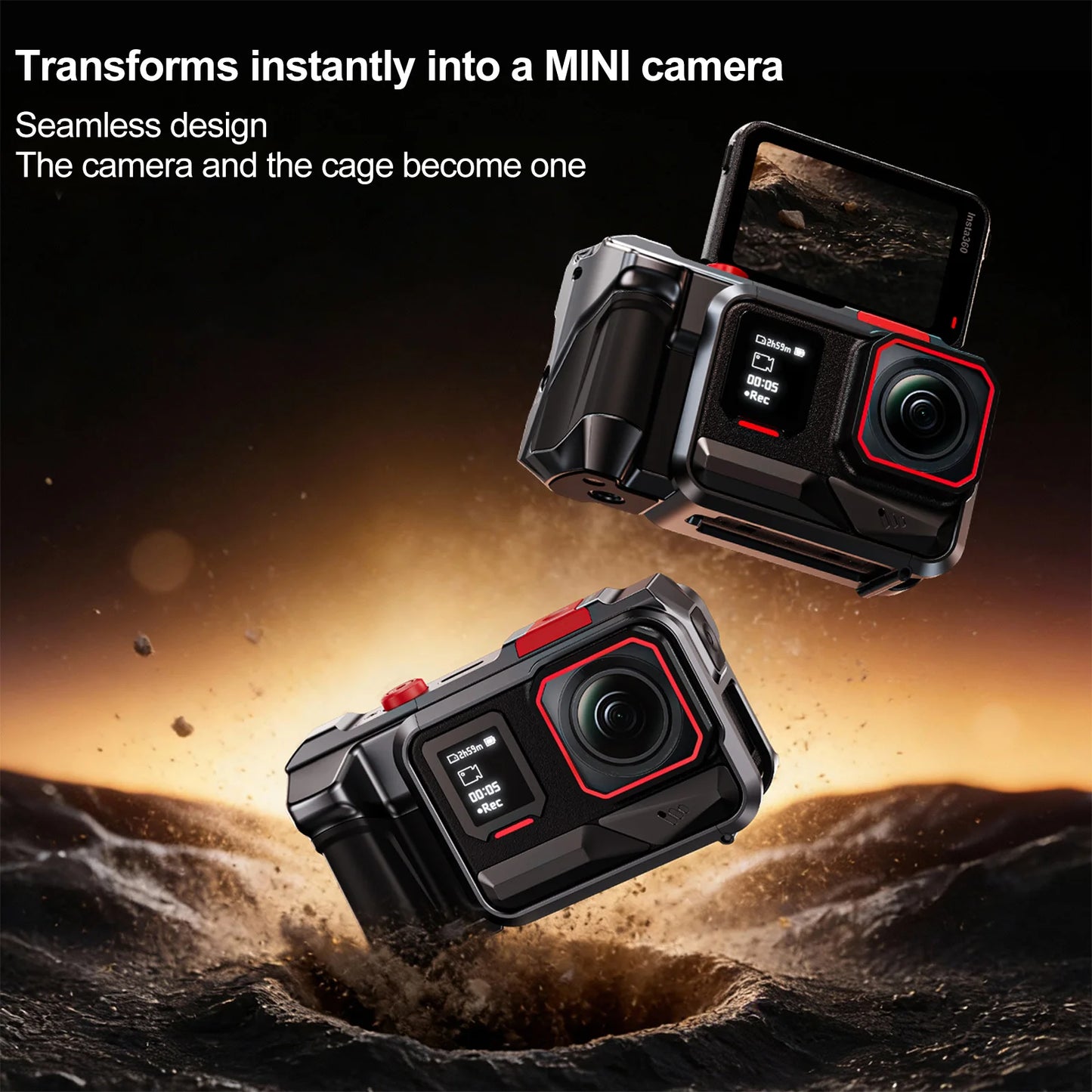 Quick Release Holder Mount for Insta360-AcePro2 Hand Grip Mount Rabbit Cage Camera Aluminum Frame Protective Frame Housing Case Peaceful Pleasures Health and Wellness