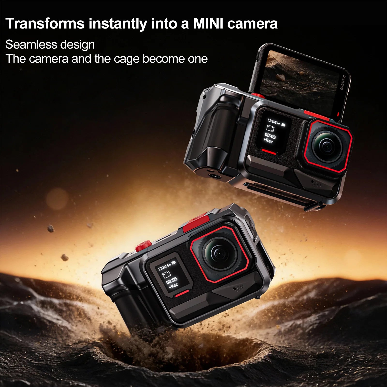 Quick Release Holder Mount for Insta360-AcePro2 Hand Grip Mount Rabbit Cage Camera Aluminum Frame Protective Frame Housing Case Peaceful Pleasures Health and Wellness